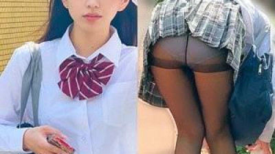 플레이존  230OREMO-292 - 검은색 팬티스타킹 미니스커트